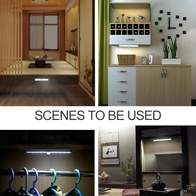 2W 12 LEDs Warm White Wide Screen Intelligent Human Body Sensor Light LED Corridor Cabinet Light, USB Charging Version