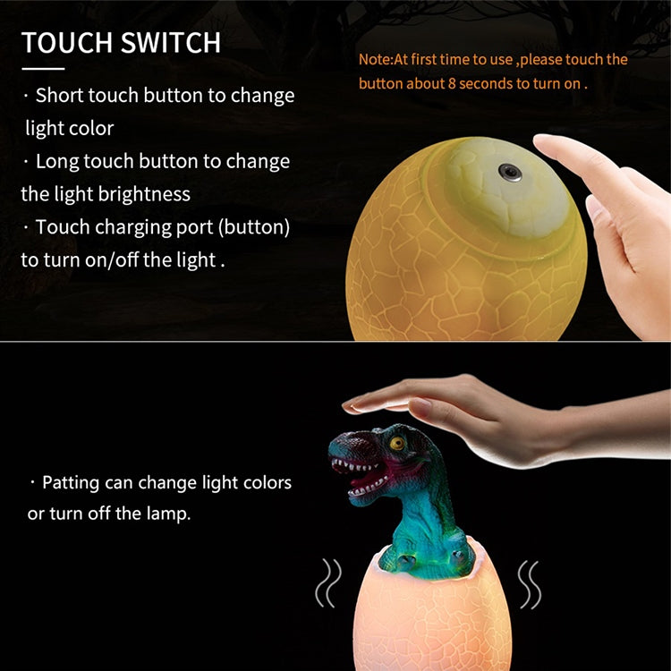 Tyrannosaurus Shape Creative Touch 3D Decorative Night Light, 16-color Patting Remote Control Version