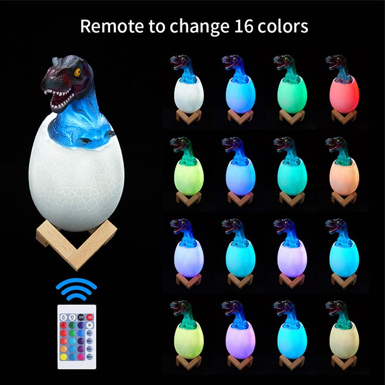 Tyrannosaurus Shape Creative Touch 3D Decorative Night Light, 16-color Patting Remote Control Version