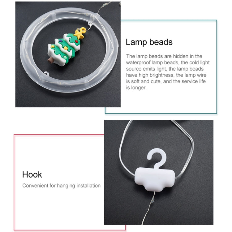 LED Christmas Wishing Ring Curtain String Lights USB Holiday Decoration Light