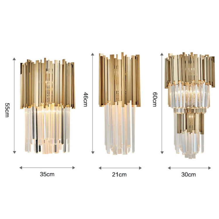 E14 Creative Retro Living Room Bedroom Corridor Aisle LED Lamp Crystal Wall Light , Size: 30x60cm
