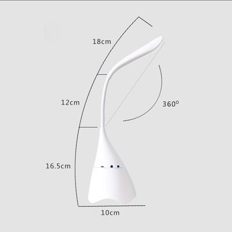 Creative USB Charging Desk Lamp Night Light Bluetooth Speaker (White)