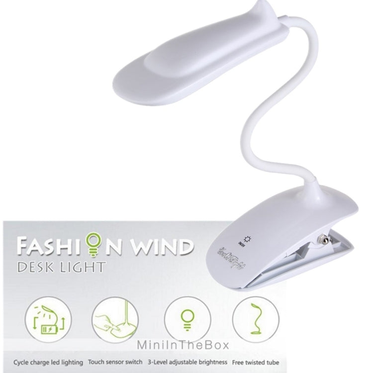 YouOKLight Fexible  Reading Light Cilp Desk Lamp, USB Rechargeable, 18 SMD-3528 LED, Touch Sensor LED, White Light