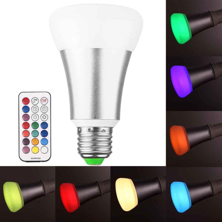 E27 10W RGBW LED Light Bulb , 2800-6500K with Remote Control for Bedroom / Hotel / Bar, AC 85-265V