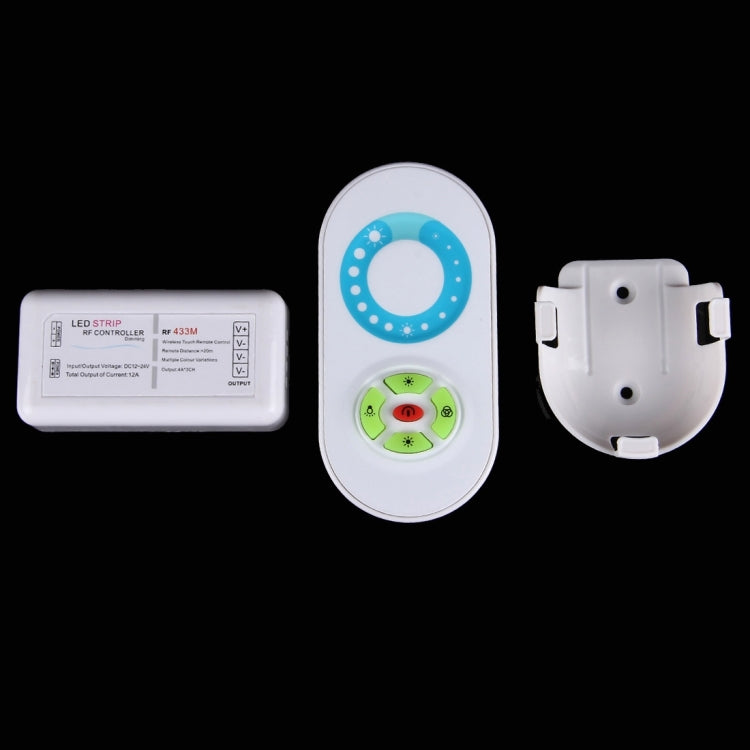 S201 Single Channel 433MHz RF Wireless LED Strip Controller with Wall Mount, Half-touch, 5 Keys, Voltage: DC 12-24V