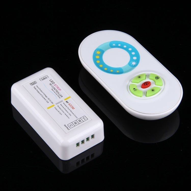S202 Dual Channels 433MHz RF Wireless LED Strip Controller with Wall Mount, Half-touch, 5 Keys, Voltage: DC 12-24V
