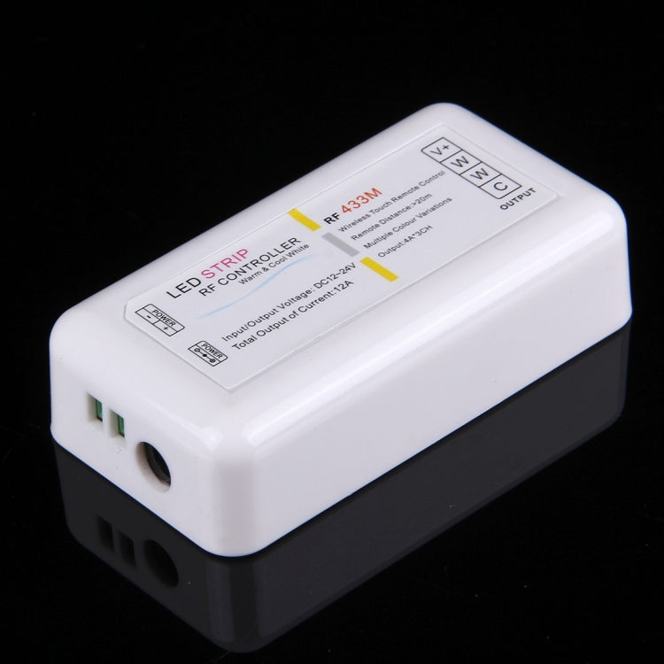 S202 Dual Channels 433MHz RF Wireless LED Strip Controller with Wall Mount, Half-touch, 5 Keys, Voltage: DC 12-24V