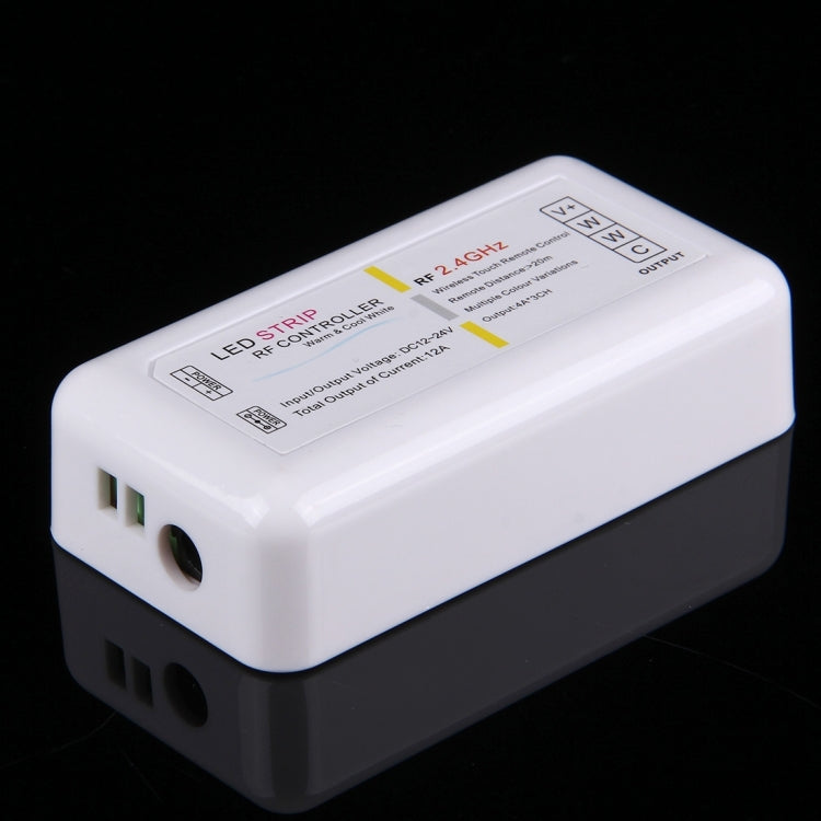 S302 Dual Channels  2.4GHz RF Wireless LED Strip Controller with Wall Mount, Half-touch, 5 Keys, DC 12-24V 18A