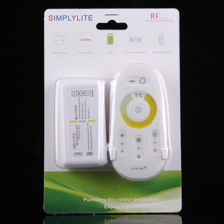 S302 Dual Channels  2.4GHz RF Wireless LED Strip Controller with Wall Mount, Half-touch, 5 Keys, DC 12-24V 18A
