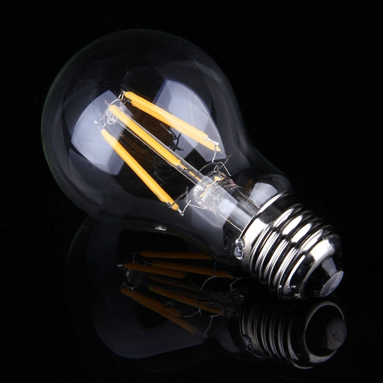 A60 E27 6W Warm White LED Filament Light Bulb , 6 LEDs 480 LM Retro Energy Saving Light for Halls, AC 85-265V