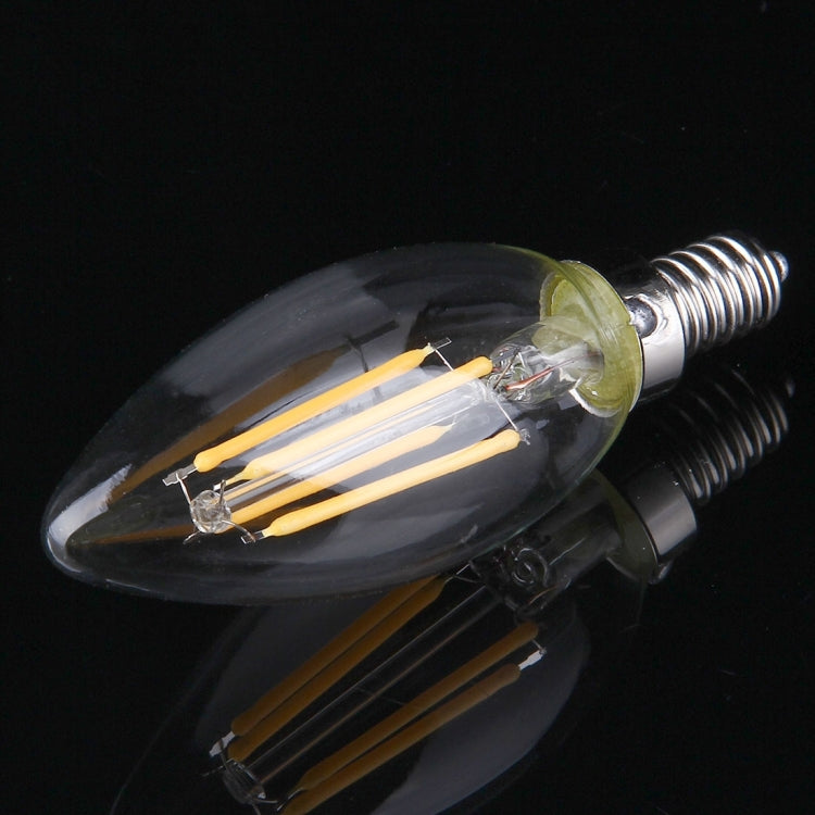 C35 E12 4W Dimmable Warm White LED Filament Light Bulb , 4 LEDs 300 LM Retro Energy Saving Light for Halls, AC 110V