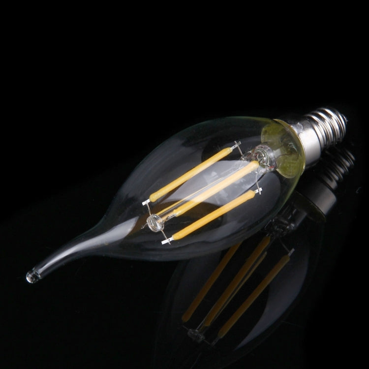C35 E12 4W Dimmable Warm White LED Filament Light Bulb , 4 LEDs 300 LM Retro Energy Saving for Halls, AC 110V