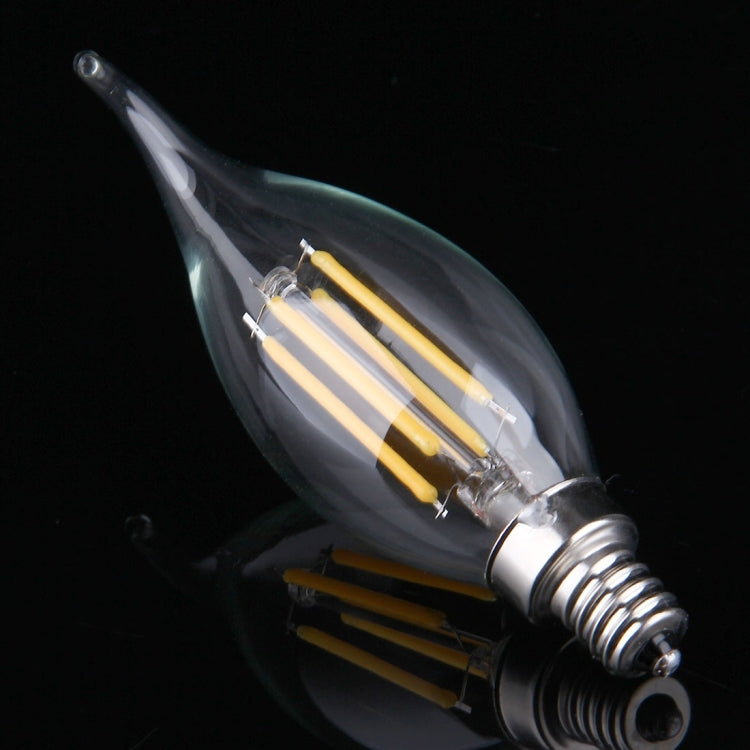 C35 E12 4W Dimmable Warm White LED Filament Light Bulb , 4 LEDs 300 LM Retro Energy Saving for Halls, AC 110V
