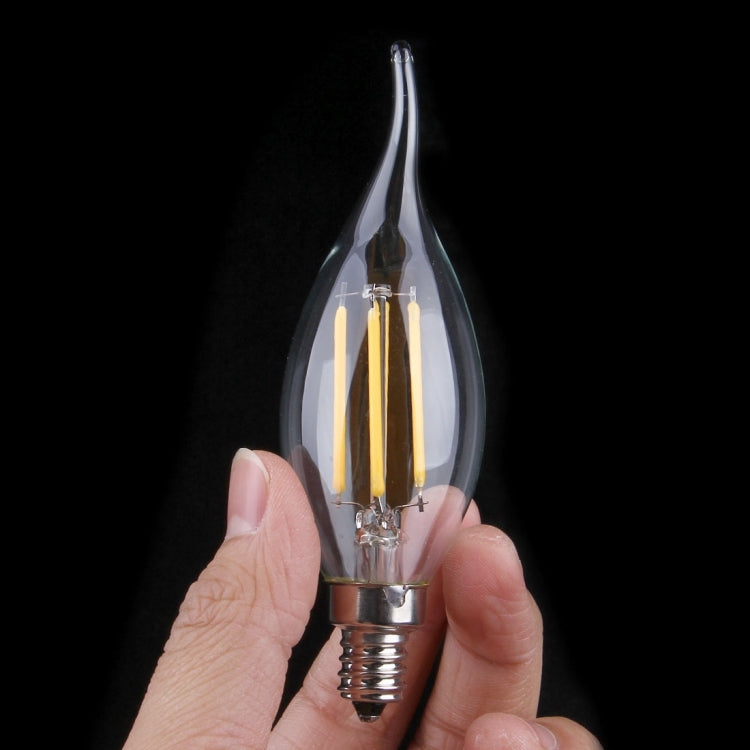 C35 E12 4W Dimmable Warm White LED Filament Light Bulb , 4 LEDs 300 LM Retro Energy Saving for Halls, AC 110V
