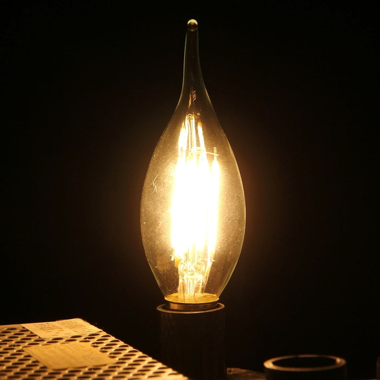 C35 E12 4W Dimmable Warm White LED Filament Light Bulb , 4 LEDs 300 LM Retro Energy Saving for Halls, AC 110V