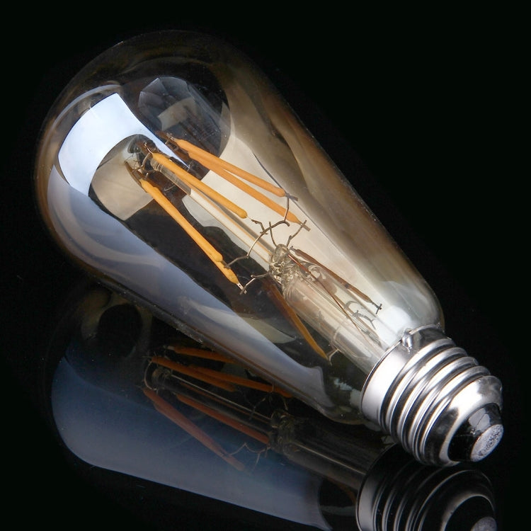ST64 E27 6W Warm White LED Filament Light Bulb , 6 LEDs 480 LM Retro Energy Saving Light for Halls, AC 85-265V