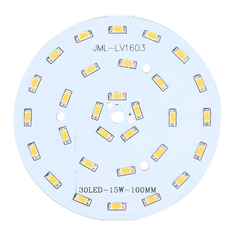 5 PCS 15W SMD 5730 Aluminum Base Light Panel, 30 LEDs 1350 LM 3000-6500K, Diameter: 100mm
