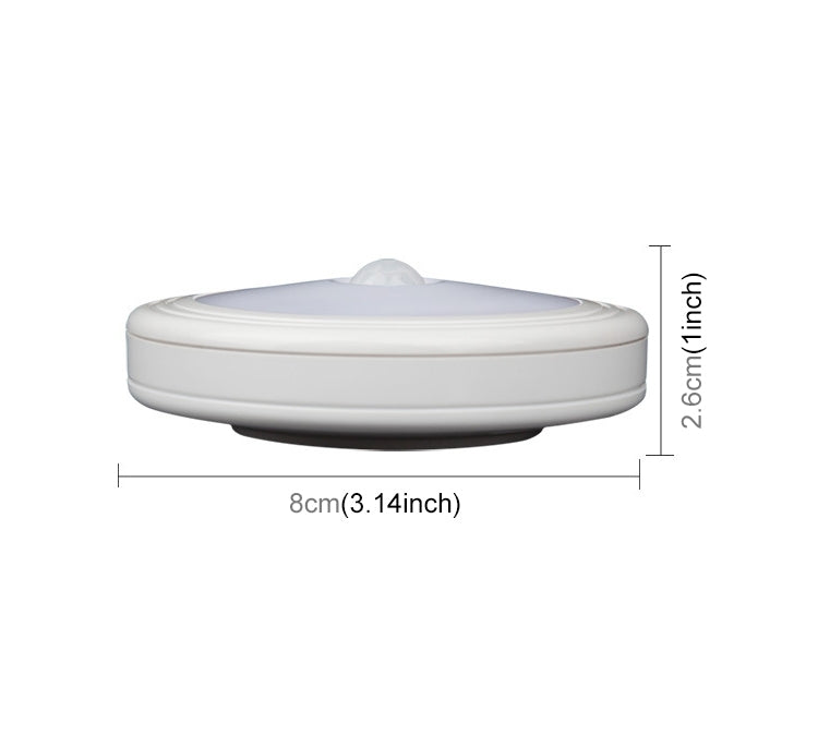 0.3W White Light Round Shape LED PIR Sensor Light , 6 LEDs 30 LM SMD-3528 for Cabinets