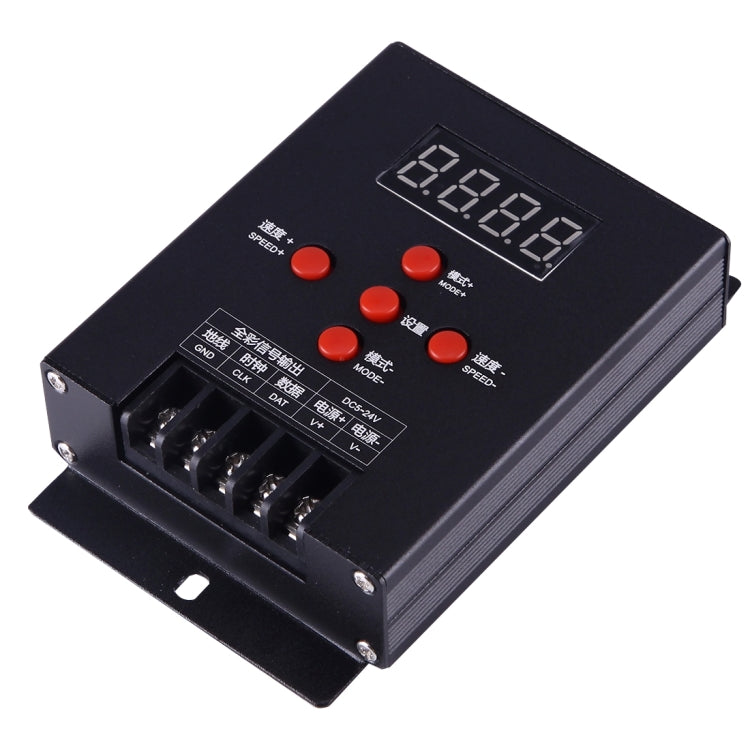 T-500 Mini Intelligent Full Color IC 512 Points Control Digital LED Controller, DC 5-24V(Black)