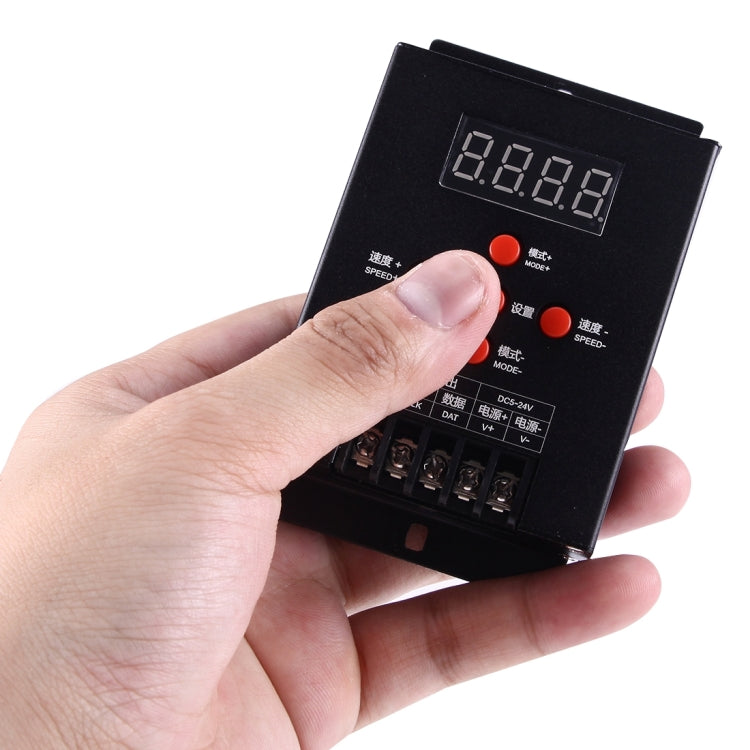 T-500 Mini Intelligent Full Color IC 512 Points Control Digital LED Controller, DC 5-24V(Black)