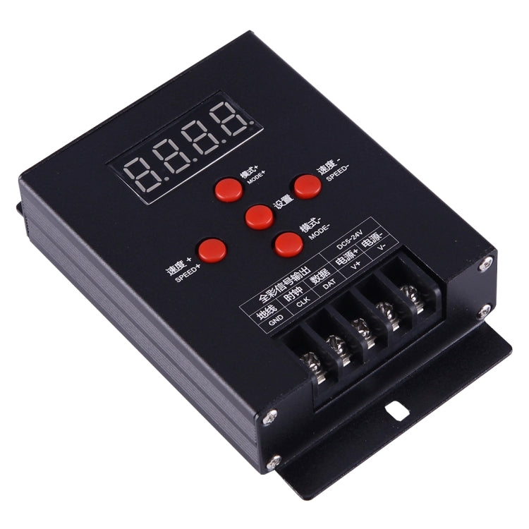 T-500 Mini Intelligent Full Color IC 512 Points Control Digital LED Controller, DC 5-24V(Black)