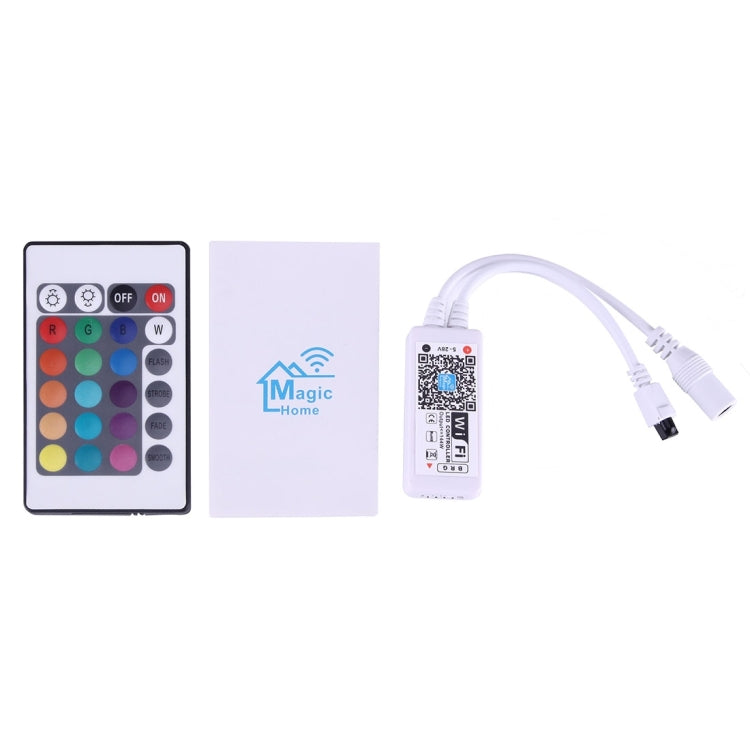 Mini Wifi RGB LED Remote Controller with 24 Keys Remote Control, Support iOS 6 or later & Android 2.3 or later, DC 5-28V