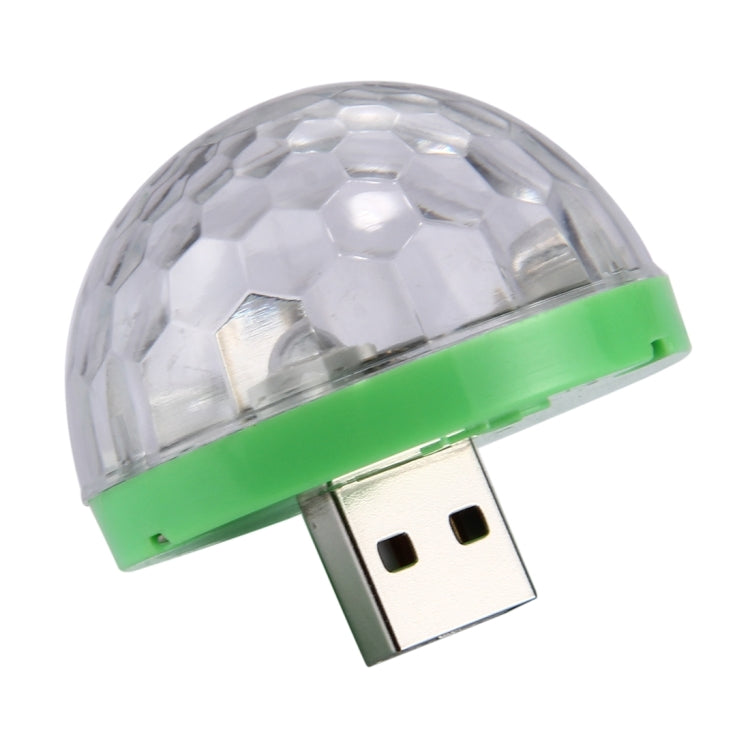 3W USB RGB Magic Ball LED Stage Lamp with Micro USB Adapter, 4 LEDs Mini LED Music Sound Control KTV DJ Disco Light Effect Light(Transparent+Green)
