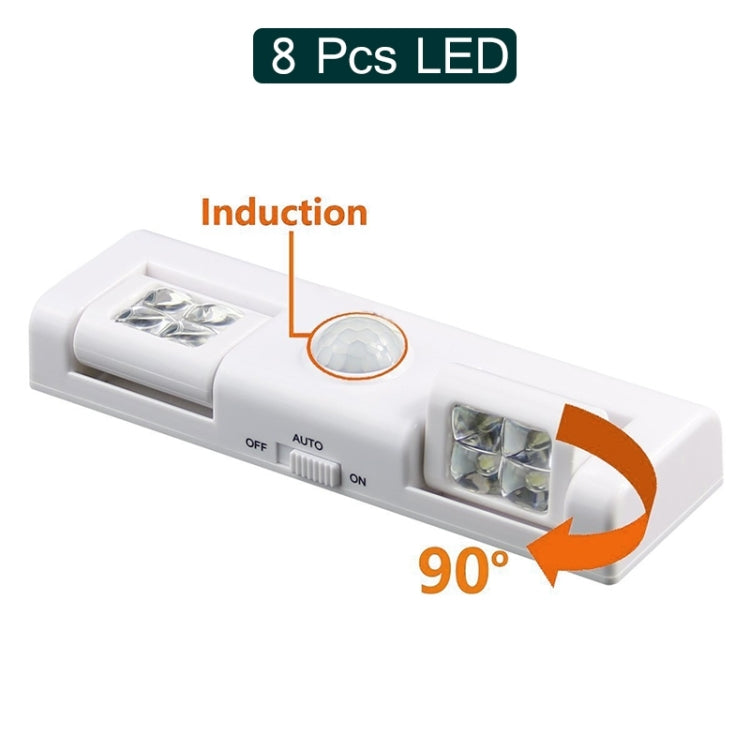0.5W White Light Square LED Sensor Light, 8 LEDs 40 LM LED Night Light for Cabinets