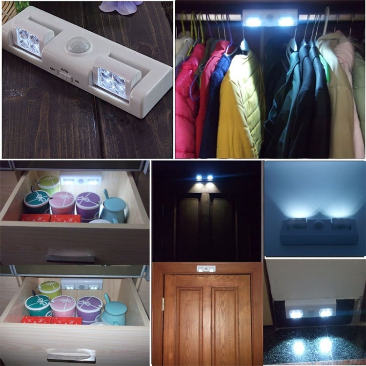 0.5W White Light Square LED Sensor Light, 8 LEDs 40 LM LED Night Light for Cabinets