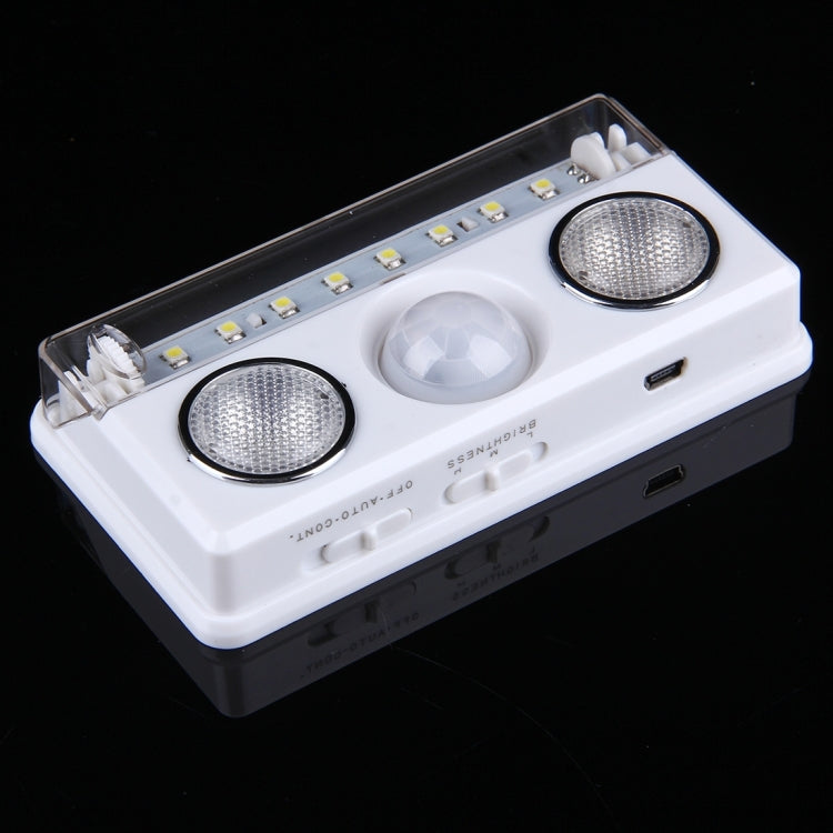L1137 0.5W White Light Spot LED Motion Sensor Cabinet Light, 40 LM + 30 LM 8 LEDs SMD-3528 2 LEDs USB Rechargeable LED Night Light