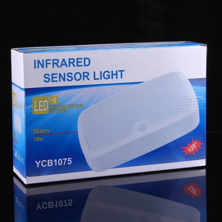 YCB1075 10W White Light LED Square Infrared Sensor Light , 50 LEDs SMD-5730 554 LM LED Night Light for Cabinets, AC 220-240V