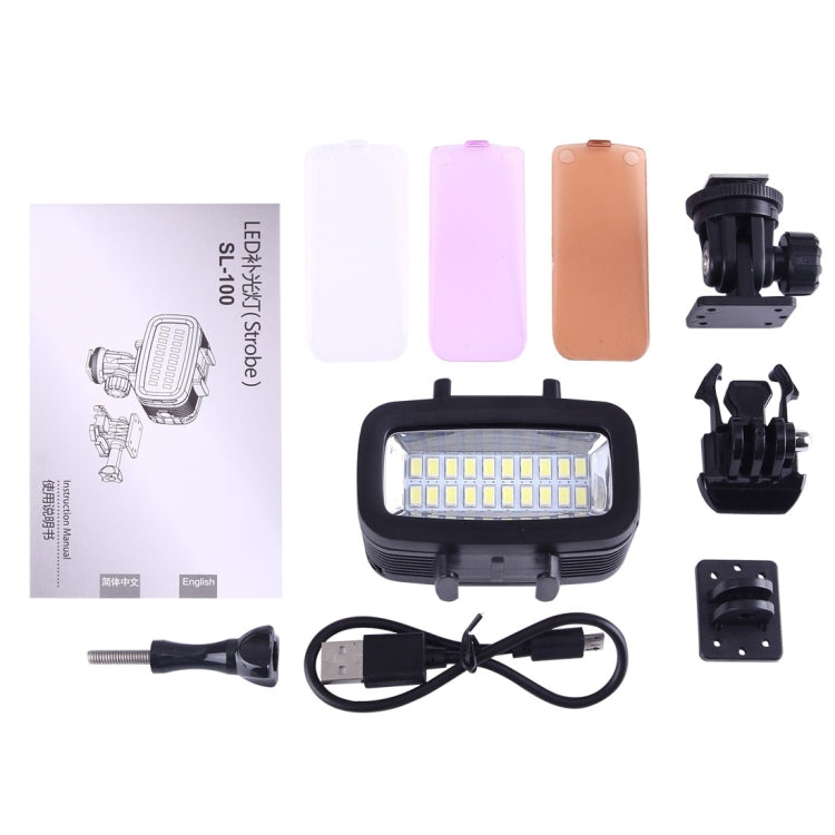 SL-100 Waterproof 6W 5500K 700LM LED Camera Camcorder Video Fill Light Photography Lamp with 20 LEDs