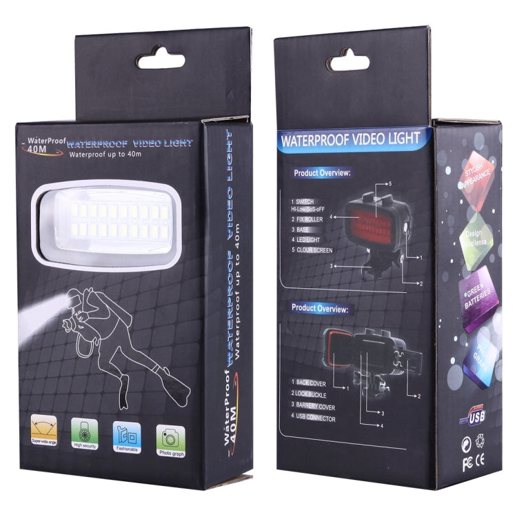 SL-100 Waterproof 6W 5500K 700LM LED Camera Camcorder Video Fill Light Photography Lamp with 20 LEDs