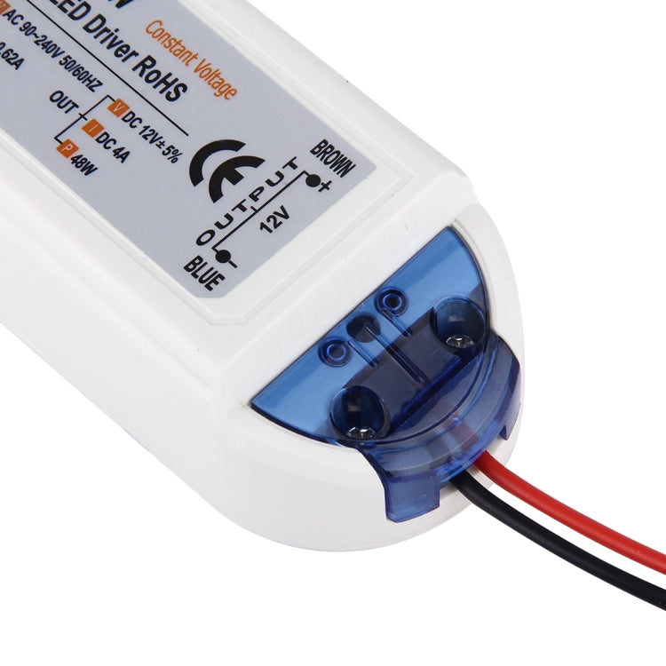 12V 48W Plastic Cover LED Driver, AC 90-240V