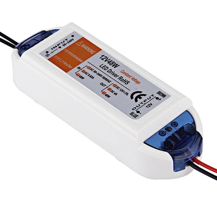 12V 48W Plastic Cover LED Driver, AC 90-240V