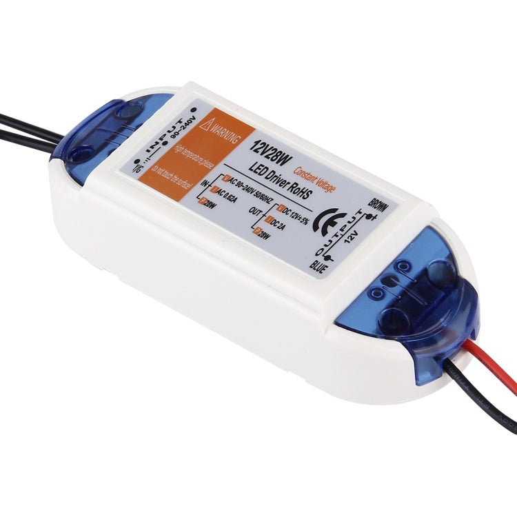 12V 28W Plastic Cover LED Driver, AC 90-240V