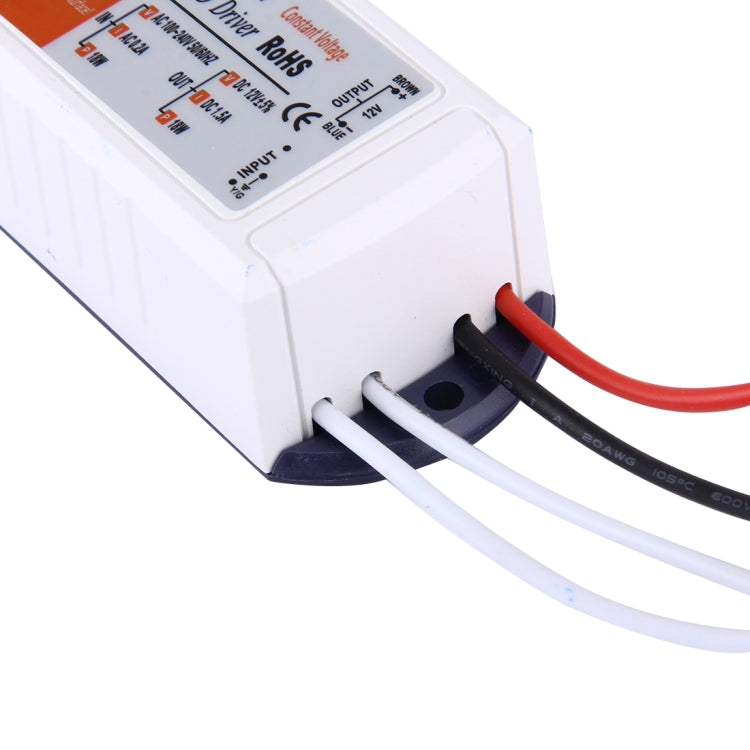12V 18W Plastic Cover LED Driver, AC 100-240V