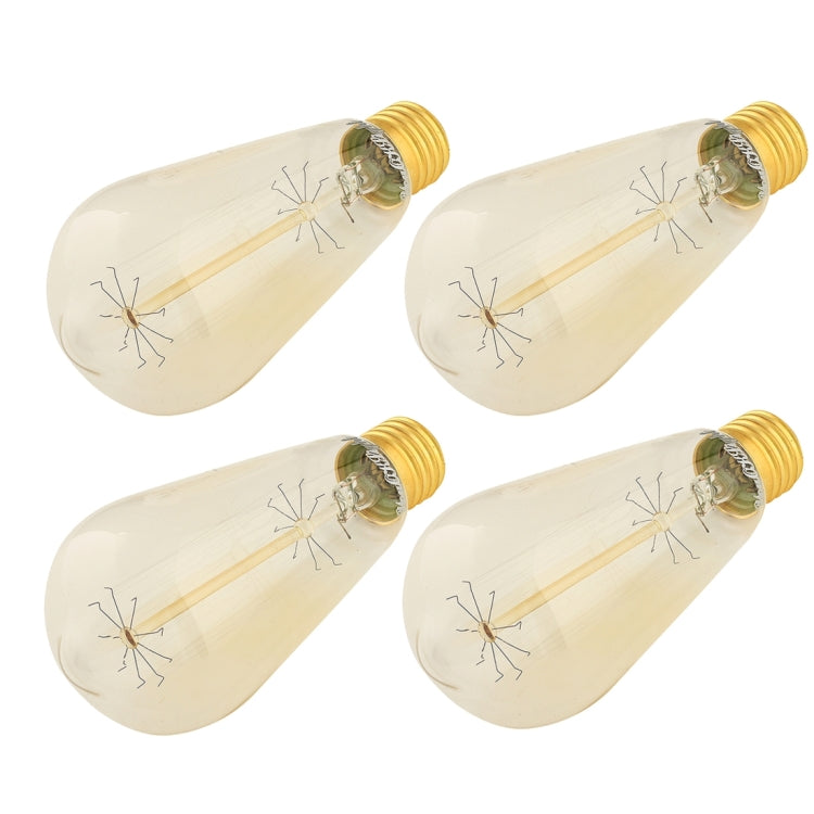 4 PCS YouOKLight 0842 E27 40W Warm White Bulbs Lamp, 400 LM Conical Incandescent Edison Tungsten Filament Light, AC 110V