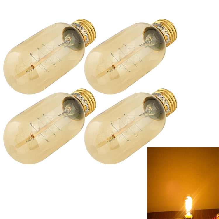 4 PCS YouOKLight 0843 E27 40W Warm White Bulbs Lamp, 400 LM Fireworks Incandescent Edison Tungsten Filament Light, AC 110V