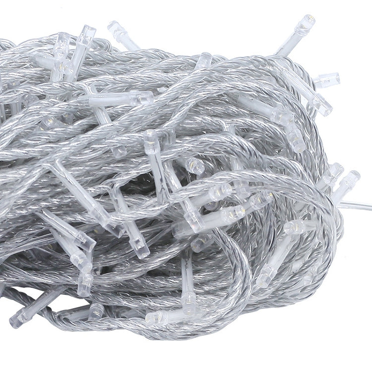 UL588 10m IP43 Waterproof LED Curtain Light, 100 LEDs Fairy String Decorative Light with End Joint & 8 Model Functions, US Plug(Warm White)