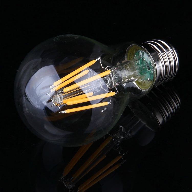 4 PCS A60 E27 6W Warm White LED Filament Light Bulb , 6 LEDs 480 LM Retro Energy Saving Light for Halls, AC 85-265V