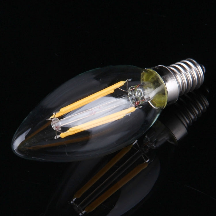 4 PCS C35 E14 2.8W Warm White LED Filament Light Bulb , 4 LEDs 300 LM Retro Energy Saving Light for Halls, AC 220V