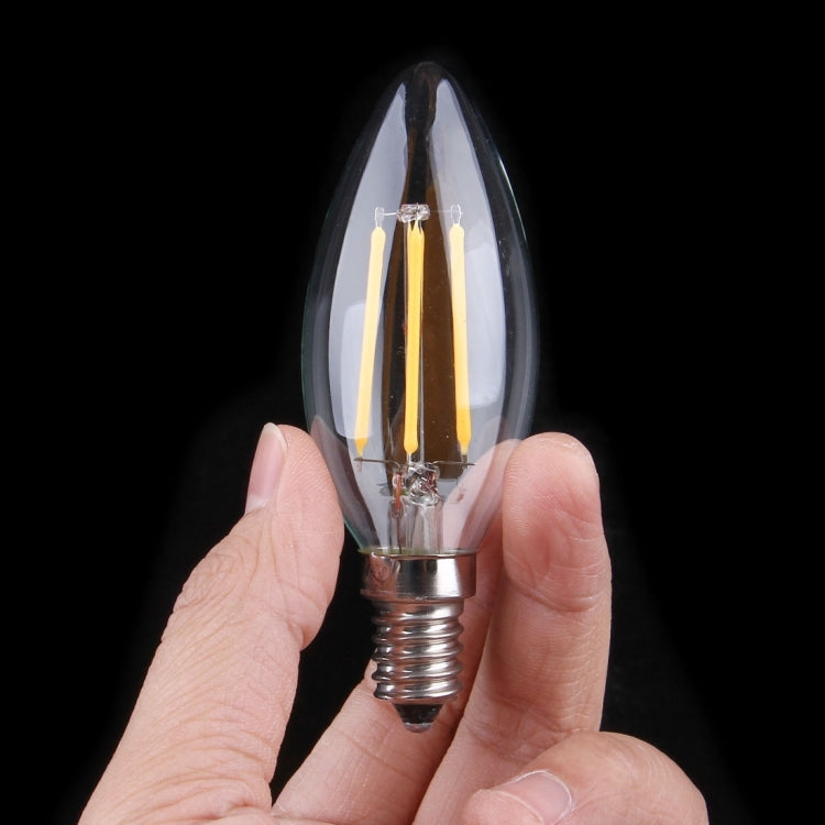 4 PCS C35 E14 2.8W Warm White LED Filament Light Bulb , 4 LEDs 300 LM Retro Energy Saving Light for Halls, AC 220V