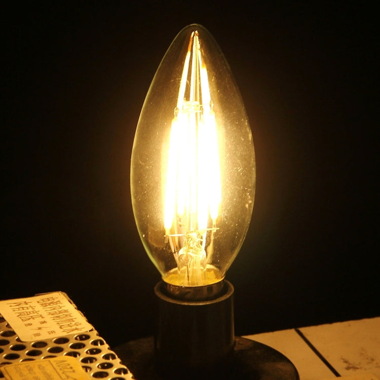 4 PCS C35 E14 2.8W Warm White LED Filament Light Bulb , 4 LEDs 300 LM Retro Energy Saving Light for Halls, AC 220V