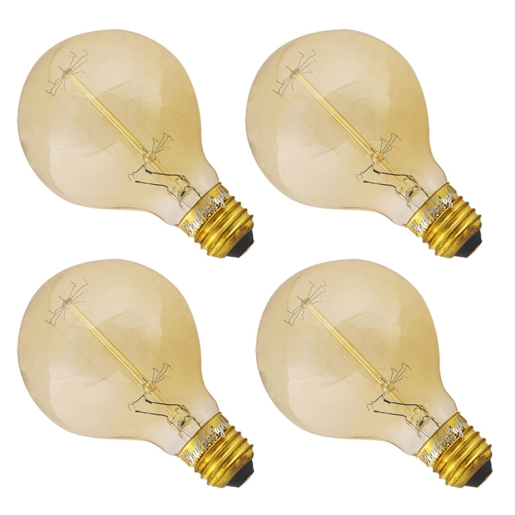 4 PCS YouOKLight 0823 E27 40W Warm White Bulbs Lamp, 400 LM Round Incandescent Edison Tungsten Filament Light, AC 220V-240V