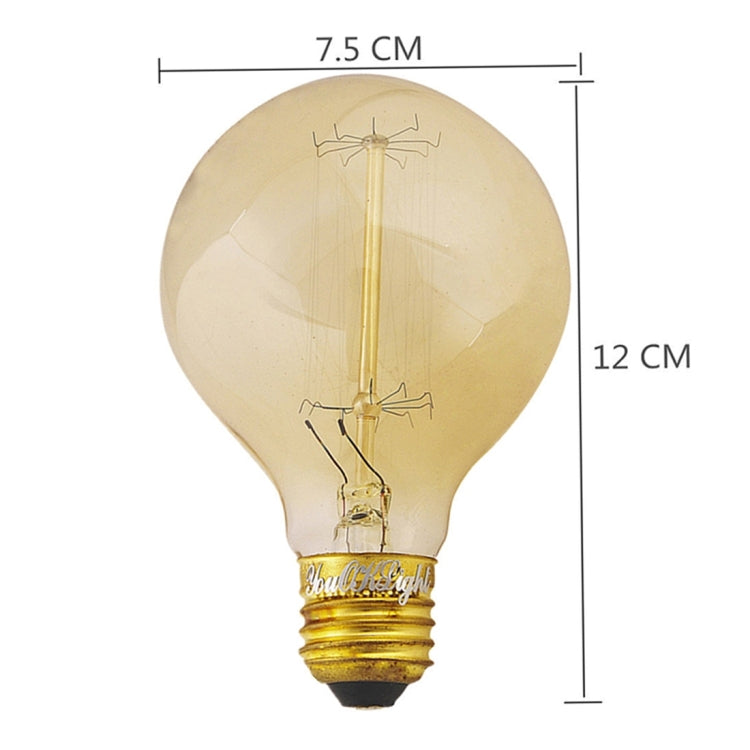 4 PCS YouOKLight 0823 E27 40W Warm White Bulbs Lamp, 400 LM Round Incandescent Edison Tungsten Filament Light, AC 220V-240V