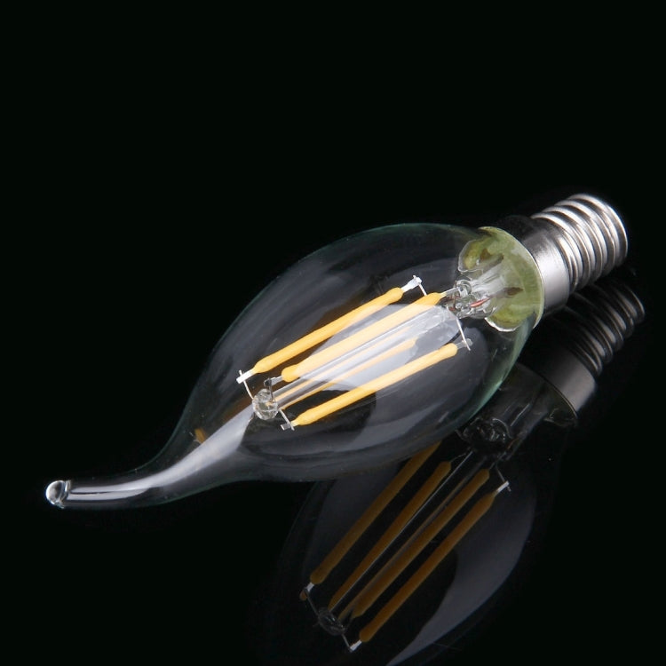 4 PCS C35 E14 4W Warm White LED Filament Light Bulb , 4 LEDs 300 LM Retro Energy Saving Light for Halls, AC 220V