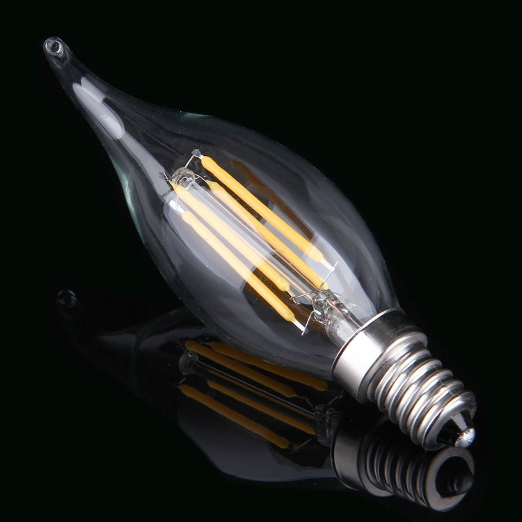 4 PCS C35 E14 4W Warm White LED Filament Light Bulb , 4 LEDs 300 LM Retro Energy Saving Light for Halls, AC 220V