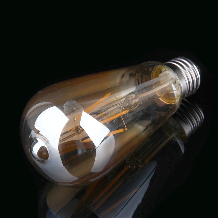 4 PCS ST64 E27 4W Warm White LED Filament Light Bulb , 4 LEDs 380 LM Retro Energy Saving Light for Halls, AC 85-265V