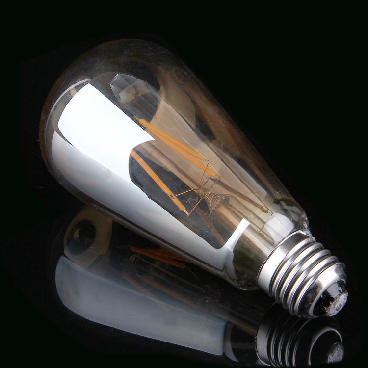 4 PCS ST64 E27 4W Warm White LED Filament Light Bulb , 4 LEDs 380 LM Retro Energy Saving Light for Halls, AC 85-265V